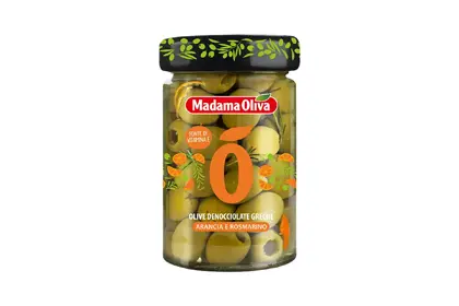 Оливки Зеленые Греческие без Косточек с Апельсином и Розмарином от Madama Oliva, 300г
